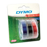 Картридж для принтеров этикеток DYMO Omega, 9 мм х 3 м, белый шрифт, черный, синий, красный фон, комплект 3 шт., S0847750 по низкой цене оптом 