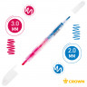Текстовыделитель двухсторонний Crown "Multi Hi-Lighter Twin" розовый/голубой, 3/2мм по низкой цене оптом 