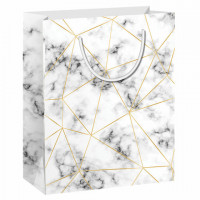 Пакет подарочный 26,5x12,7x33см ЗОЛОТАЯ СКАЗКА "Golden Marble", тиснение фольгой, 608251