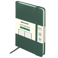 Блокнот МАЛЫЙ ФОРМАТ (96х140 мм) А6, BRAUBERG ULTRA, балакрон, 80 г/м2, 96 л., клетка, темно-зеленый, 113055