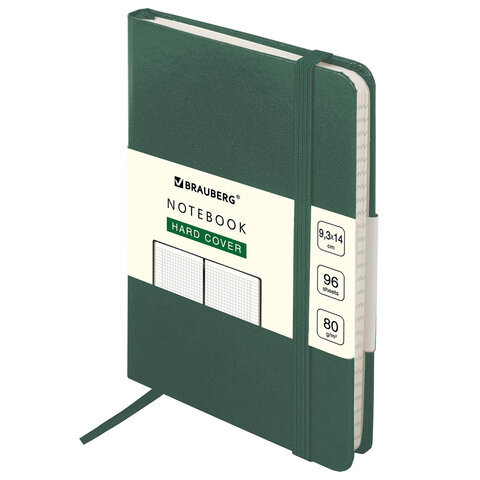 Блокнот МАЛЫЙ ФОРМАТ (96х140 мм) А6, BRAUBERG ULTRA, балакрон, 80 г/м2, 96 л., клетка, темно-зеленый, 113055 по низкой цене оптом 