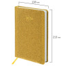 Ежедневник датированный 2024 А5 138x213мм BRAUBERG Sparkle, под кожу, блестки, золотистый, 114930 по низкой цене оптом 