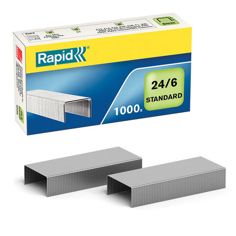 Скобы для степлера RAPID "Standard", №24/6, 1000 штук, до 20 листов, 24855600 по низкой цене оптом 