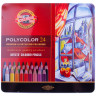 Карандаши цветные художественные KOH-I-NOOR "Polycolor", 24 цвета, 3,8 мм, металлическая коробка, 3824024002PL