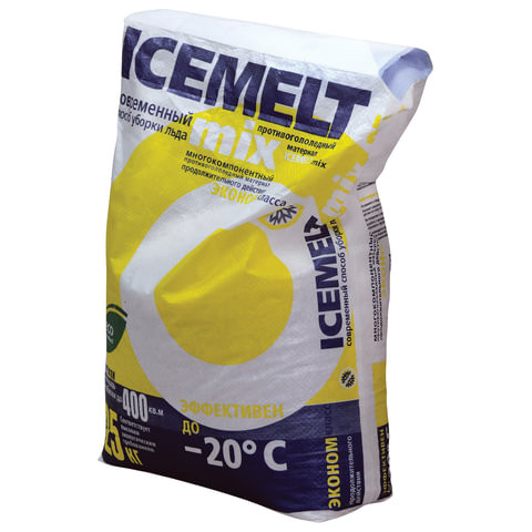 Реагент антигололедный 25 кг, ICEMELT Mix, до -20С, хлористый натрий, мешок по низкой цене оптом 
