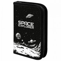 Пенал ПИФАГОР, 1 отделение, ламинированный картон, 19х11 см, Space invader, 273469