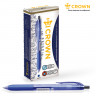 Ручка шариковая масляная автоматическая с грипом CROWN "Quick Dry", СИНЯЯ, узел 0,5 мм, линия письма 0,3 мм, QD-018 по низкой цене оптом Краснодар, Москва, Уфа, Казань, Барнаул, Владивосток, Хабаровск, Сахалин, Красноярск, Екатеренбург, 
