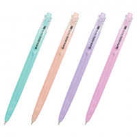 Ручка шариковая автоматическая BRAUBERG "PASTEL", СИНЯЯ, корпус ассорти, 0,7 мм, линия письма 0,35 мм, 143456