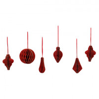 Елочные украшения из бумаги, НАБОР 6 шт, с глиттером, цвет бургунди, ЗОЛОТАЯ СКАЗКА, 592540