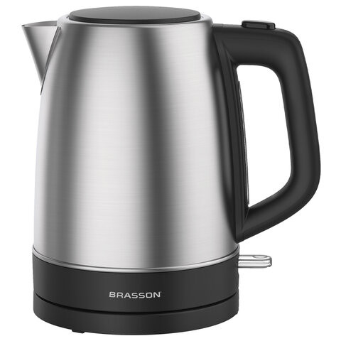 Чайник электрический BRASSON KT-040, 1,7л, 2200 Вт, индикатор уровня воды, сталь, черный, 455192 по низкой цене оптом 