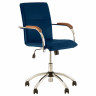 Кресло "Samba GTP", деревянные накладки, хром, кожзам, синий
