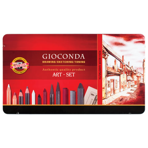 Набор художественный KOH-I-NOOR "Gioconda", 39 предметов, металлическая коробка, 8891000001PL по низкой цене оптом 