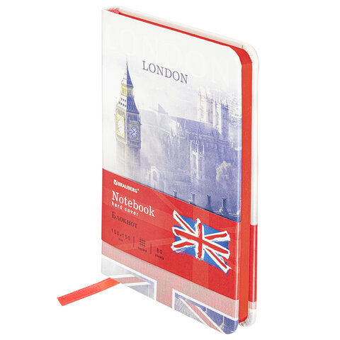Блокнот МАЛЫЙ ФОРМАТ (100х150 мм) А6, BRAUBERG VISTA "London", под кожу, твердый, 80 л., 112092 по низкой цене оптом 