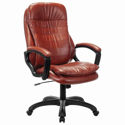Кресло офисное BRABIX PREMIUM "Omega EX-589", экокожа, коричневое, 532096 по низкой цене оптом Краснодар, Москва, Уфа, Казань, Барнаул, Владивосток, Хабаровск, Сахалин, Красноярск, Екатеренбург, 