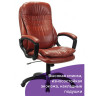 Кресло офисное BRABIX PREMIUM "Omega EX-589", экокожа, коричневое, 532096 по низкой цене оптом Краснодар, Москва, Уфа, Казань, Барнаул, Владивосток, Хабаровск, Сахалин, Красноярск, Екатеренбург, 