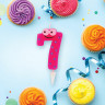 Свеча-цифра для торта "7" "С глазками", 6 см, ЗОЛОТАЯ СКАЗКА, с держателем, в блистере, 591410 по низкой цене оптом 