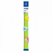 Линейка пластиковая 30 см BRAUBERG "FRUITY", тонированная, ассорти, 210767