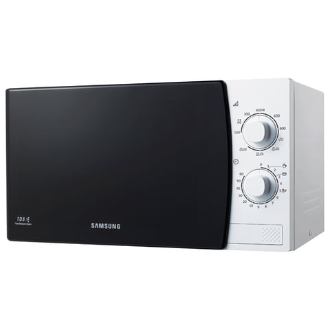 Микроволновая печь SAMSUNG ME81KRW-1/BW, объем 23 л, мощность 800 Вт, механическое управление, белая по низкой цене оптом 