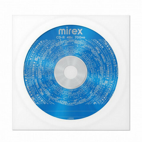 Диск CD-R MIREX, 700 Мб 48x бумажный конверт, 1 штука, UL120051A8C по низкой цене оптом Краснодар, Москва, Уфа, Казань, Барнаул, Владивосток, Хабаровск, Сахалин, Красноярск, Екатеренбург, 