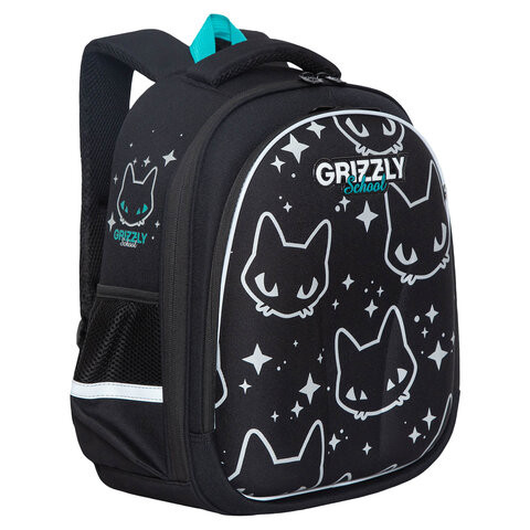 Ранец GRIZZLY анатомическая спинка, c брелоком, для девочек, "STAR CAT", 36х28х20 см, RAz-286-12/1 по низкой цене оптом 