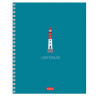 Тетрадь А5 96л. HATBER гребень, клетка, Soft-touch ламинация, Lighthouse (микс в спайке), 089770, 96Т5лВ1гр по низкой цене оптом 