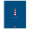 Тетрадь А5 96л. HATBER гребень, клетка, Soft-touch ламинация, Lighthouse (микс в спайке), 089770, 96Т5лВ1гр по низкой цене оптом 