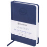 Ежедневник датированный 2026 МАЛЫЙ ФОРМАТ 100х150мм А6, BRAUBERG Favorite, под кожу, синий, 117250 по низкой цене оптом 