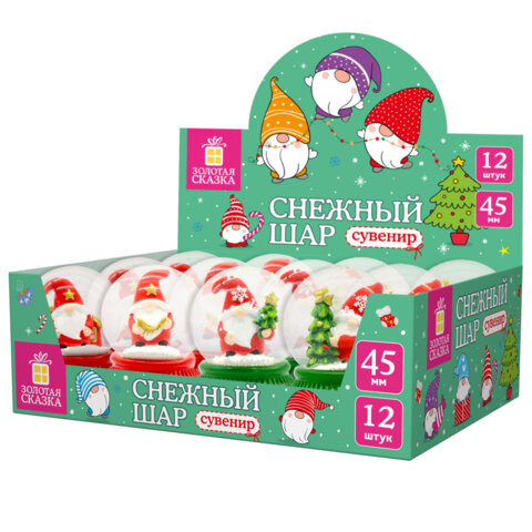 Снежный шар "Гномики" d45мм, полистоун/стекло, 4 дизайна ассорти, ЗОЛОТАЯ СКАЗКА, 592597 по низкой цене оптом Снежный шар "Гномики" d45мм, полистоун/стекло, 4 дизайна ассорти, ЗОЛОТАЯ СКАЗКА, 592597 по низкой цене оптом