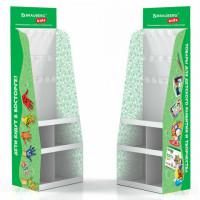 Стойка напольная BRAUBERG KIDS, 180х60х40 см, 3 полки, 16 крючков