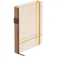 Ежедневник недатированный А5 145х210мм BRAUBERG "Natural", резинка, держатель 160л, деревянный, 117136