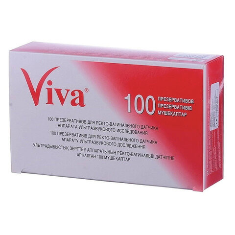 Презервативы для УЗИ VIVA, комплект 100 шт., без накопителя, гладкие, без смазки, 210х28 мм, 108020021 по низкой цене оптом 