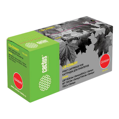 Картридж лазерный CACTUS (CS-046HY) для CANON LBP-653Cdw/654Cx/MF732Cdw, желтый, ресурс 5000 стр., CS-C046HY по низкой цене оптом 