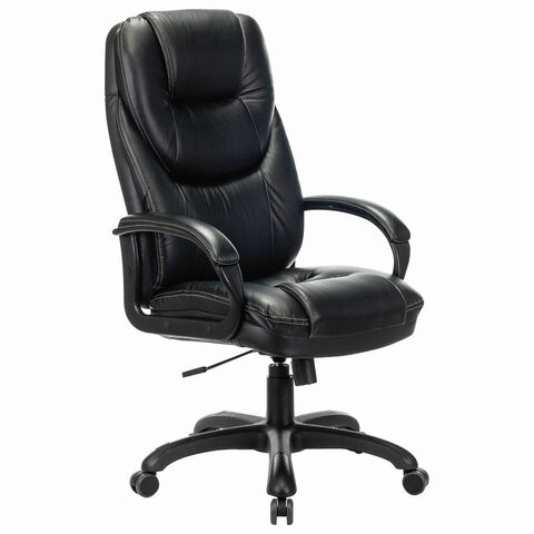 Кресло офисное BRABIX PREMIUM "Nord EX-590", черный пластик, экокожа, черное, 532097 по низкой цене оптом Краснодар, Москва, Уфа, Казань, Барнаул, Владивосток, Хабаровск, Сахалин, Красноярск, Екатеренбург, 