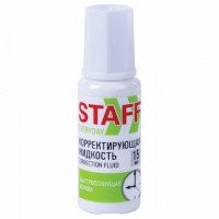 Корректирующая жидкость STAFF "Everyday" быстросохнущая, 15 мл, с кисточкой, 229398