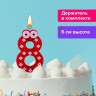 Свеча-цифра для торта "8" "С глазками", 6 см, ЗОЛОТАЯ СКАЗКА, с держателем, в блистере, 591411 по низкой цене оптом 