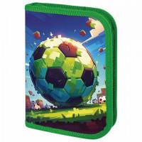 Пенал ПИФАГОР, 1 отделение 1 откидная планка, полиэстер, 19х13 см, Football match, 273476