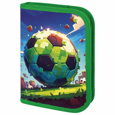 Пенал ПИФАГОР, 1 отделение 1 откидная планка, полиэстер, 19х13 см, Football match, 273476 по низкой цене оптом 