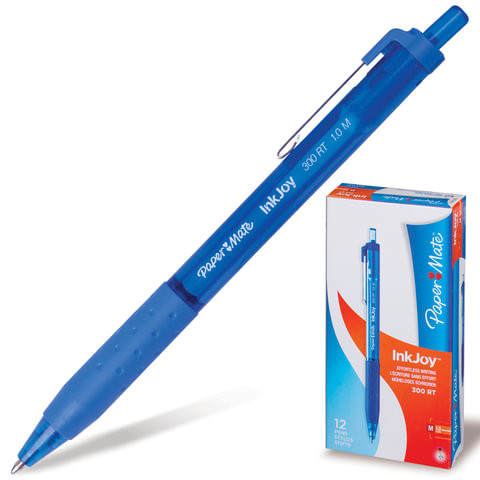 Ручка шариковая автоматическая PAPER MATE "Inkjoy 300 RT", СИНЯЯ, узел 1,2 мм, линия письма 1 мм, S0959920 по низкой цене оптом 