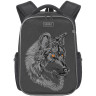 Ранец GRIZZLY школьный, анатомическая спинка, светоотражающий принт, для мальчиков, "Волк", 36х26х17 см, RB-153-4/2 по низкой цене оптом 