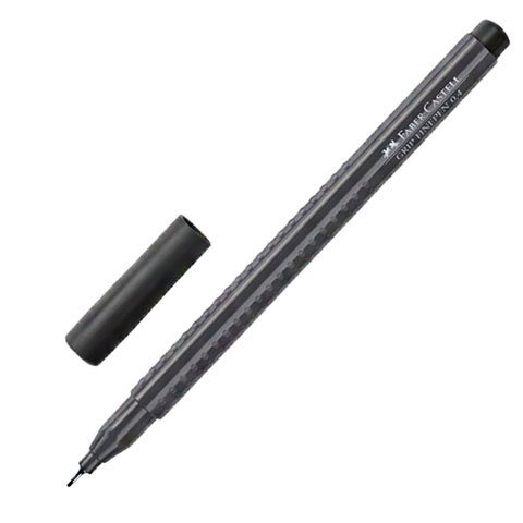 Ручка капиллярная (линер) FABER-CASTELL "Grip Finepen", ЧЕРНАЯ, трехгранная, корпус черный, 0,4 мм, 151699 по низкой цене оптом 