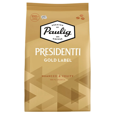 Кофе в зернах PAULIG "Presidentti Gold Label", арабика 100%, 1000 г, вакуумная упаковка, 17624 по низкой цене оптом Кофе в зернах PAULIG "Presidentti Gold Label", арабика 100%, 1000 г, вакуумная упаковка, 17624 по низкой цене оптом
