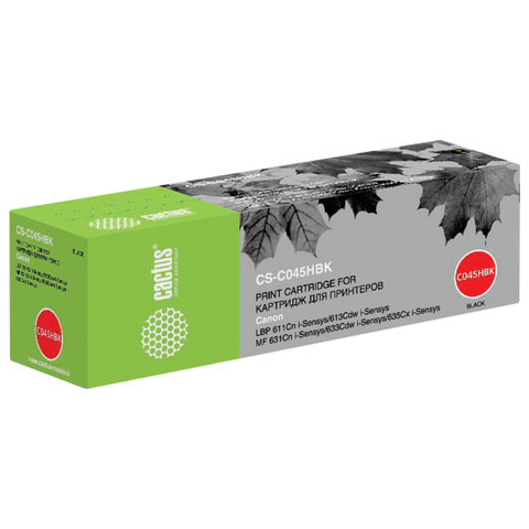 Картридж лазерный CACTUS (CS-045HBK) для CANON MF635/633/631/LBP 611/613, черный, ресурс 2800 стр., CS-C045HBK по низкой цене оптом 