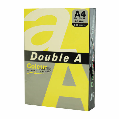 Бумага цветная DOUBLE A, А4, 80г/м2, 500 л, (5 цветов x 100 листов), микс интенсив, ш по низкой цене оптом 