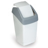 Ведро-контейнер 15 л, с крышкой (качающейся), для мусора, "Хапс", 46х26х25 см, серое, IDEA, М 2471
