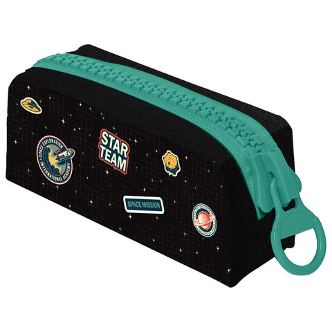 Пенал BRAUBERG с объемной "тракторной" молнией, 1 отделение, ткань, 22х8х6,5 см, "Space mission", 271567 по низкой цене оптом 