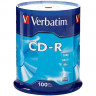 Диски CD-R VERBATIM 700 Mb 52х, КОМПЛЕКТ 100 шт., Cake Box, 43411 по низкой цене оптом 