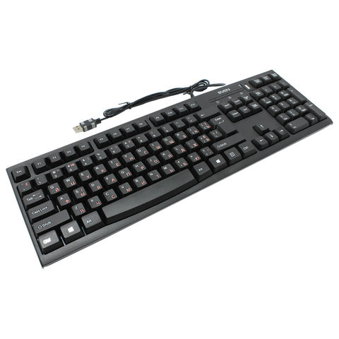 Клавиатура проводная с хабом USB, SVEN Standard 304, USB, 104 клавиши, черная, SV-03100304UB по низкой цене оптом Краснодар, Москва, Уфа, Казань, Барнаул, Владивосток, Хабаровск, Сахалин, Красноярск, Екатеренбург, 
