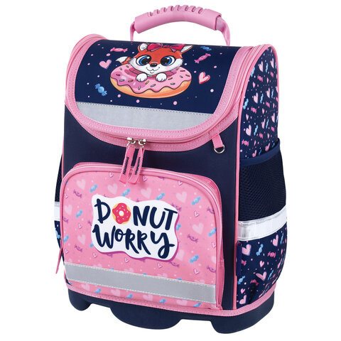 Ранец ЮНЛАНДИЯ WISE, 1 отделение, 3 кармана, устойчивое дно, "Donut worry", 37x29х15 см, 272073 по низкой цене оптом 