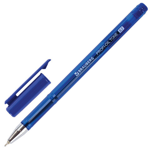 Ручка шариковая масляная BRAUBERG "PROFI-OIL TONE", СИНЯЯ, узел 0,7 мм, линия письма 0,35 мм, 143459 по низкой цене оптом 