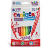 Фломастеры двухсторонние CARIOCA (Италия) "Birello", 10 цветов, 2 пишущих узла 2,5 и 5 мм, суперсмываемые по низкой цене оптом 